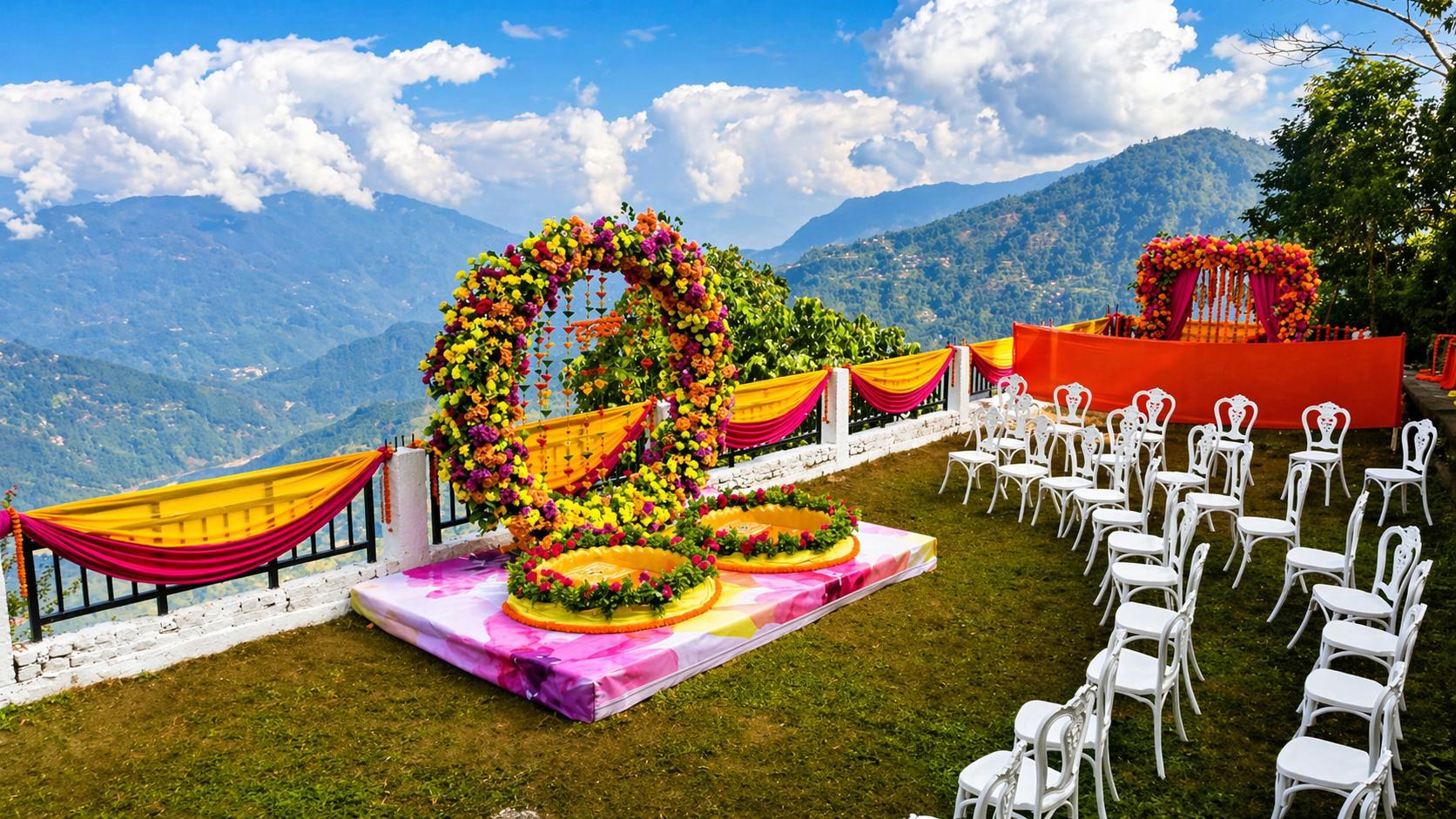 Wedding celebration setup at Yuru Retreat